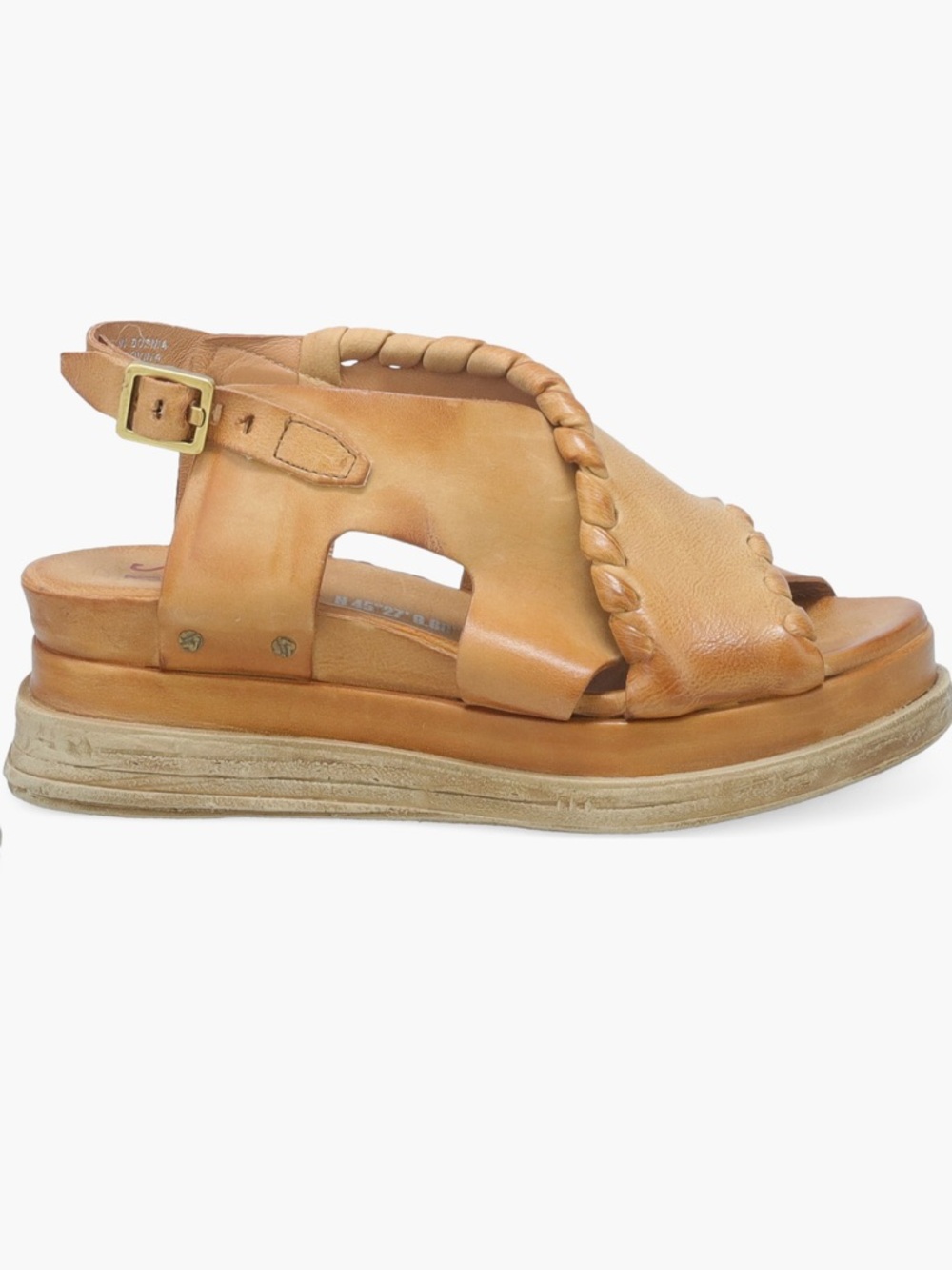 NWT A.S.98 LUMY PLATFORM LEATHER SANDAL IN CAMEL COLOR SIZE EU39/US9 - Picture 5 of 15